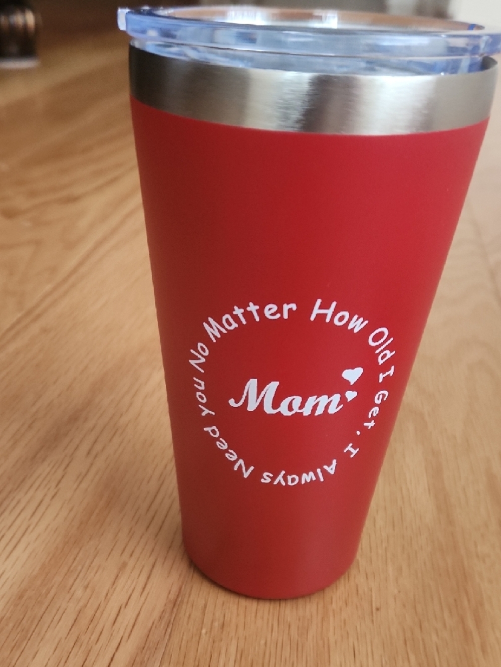 Red Stainless Steel Travel Tumbler 15 OZ Clear Lid Handmade Crochet Sunflower - Picture 3 of 14